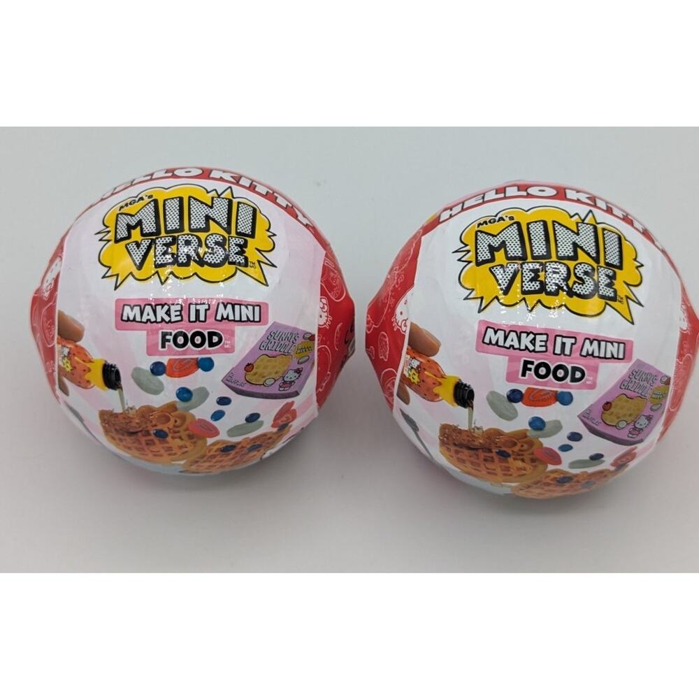 Lot Of 2 Hello Kitty Mini Verse Make It Mini Food Balls Series 1 New/Sealed
